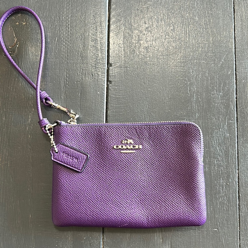Coach purple wristlet
